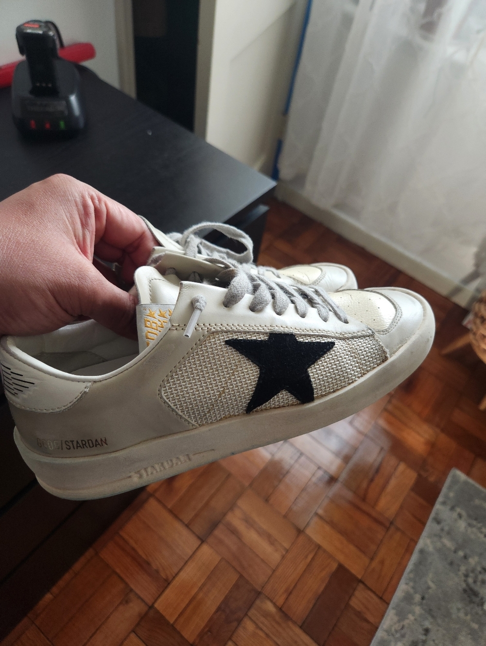 Golden Goose Stardan Size 37  White Sneakers with Black - Picture 7 of 10